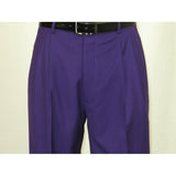 Mens Apollo King Banded Collarless suit Chinese Mandarin Wide leg AG95 Purple - J.Valintin Men's Wear Legend - 74411