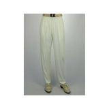 Mens Apollo King Banded Collarless suit Chinese Mandarin Wide leg AG97 Ivory - J.Valintin Men's Wear Legend - 7974