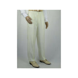 Mens Apollo King Banded Collarless suit Chinese Mandarin Wide leg AG97 Ivory - J.Valintin Men's Wear Legend - 7974