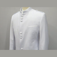 Mens Apollo King Banded Collarless suit Chinese Mandarin Wide leg AG98 White - J.Valintin Men's Wear Legend - 31653