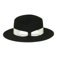 Mens Australian Wool Hat Bruno Capelo 2tone Wide Brim URBAN UB300 Black White - J.Valintin Men's Wear Legend - 24370