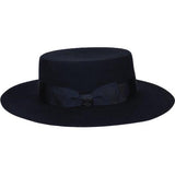 Mens Autralian Wool Boater Hat Wide Brim BRUNO CAPELO ZAYDEN ZA336 Navy Blue - J.Valintin Men's Wear Legend - 3333