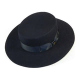 Mens Autralian Wool Boater Hat Wide Brim BRUNO CAPELO ZAYDEN ZA336 Navy Blue - J.Valintin Men's Wear Legend - 3333