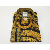 Men's AVM Crystal Shirt Medallion Medusa Cotton Turkey Slim Fit 9628 - 01 Gold - J.Valintin Men's Wear Legend - 9628 - 01 Gold - M