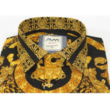 Men's AVM Crystal Shirt Medallion Medusa Cotton Turkey Slim Fit 9628 - 01 Gold - J.Valintin Men's Wear Legend - 9628 - 01 Gold - M