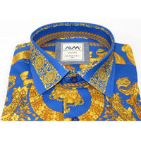 Men's AVM Crystal Shirt Medallion Medusa Cotton Turkey Slim Fit 9628 - 06 Royal Blue - J.Valintin Men's Wear Legend - 9628 - 06 Royal - M