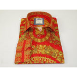 Men's AVM Crystal Shirt Medallion Medusa Cotton Turkey Slim Fit 9628 - 07 Red - J.Valintin Men's Wear Legend - 9628 - 07 Red - M