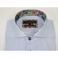 Men's Axxess Turkey Shirt 100% Cotton High Collar 224 - 11 French Cuffs Stripe - J.Valintin Men's Wear Legend - 224 - 11 White - M