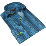 Men's Axxess Turkey Shirt 100% Egyptian Cotton High Collar 224 - 21 Teal Fancy - J.Valintin Men's Wear Legend - 224 - 21 Teal - M