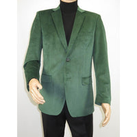 Mens BASSIRI Velvet Sports Coat Grammy Award, LEONARDI J1042 Hunter Green - J.Valintin Men's Wear Legend - 92641