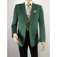 Mens BASSIRI Velvet Sports Coat Grammy Award, LEONARDI J1042 Hunter Green - J.Valintin Men's Wear Legend - 92641