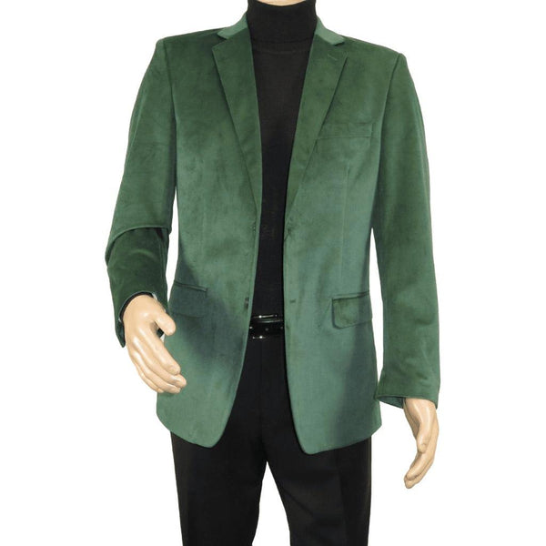 Mens BASSIRI Velvet Sports Coat Grammy Award, LEONARDI J1042 Hunter Green - J.Valintin Men's Wear Legend - 92641