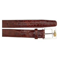 Men's Belvedere Genuine Alligator Belt Dressy Style 2008 Hand Made Peanut - J.Valintin Men's Wear Legend - 2008 Genuine Alligator Peanut