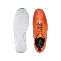 Mens Belvedere Genuine Hornback Caiman Crocodile, Soft Calf Astor Orange 33599 - J.Valintin Men's Wear Legend - Astor - Orange 33599_8