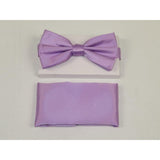 Men's Bow Tie and Hankie by J.Valintin Collection #92498 Solid Lilac Satin - J.Valintin Men's Wear Legend - 92498