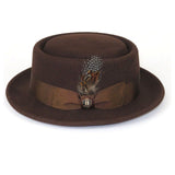 Mens Bruno Capelo Dress Hat Australian Wool Crushable Pork Pie Jazz PP101 Brown - J.Valintin Men's Wear Legend - 73756