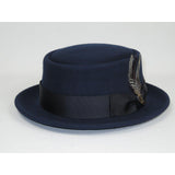 Mens Bruno Capelo Dress Hat Australian Wool Crushable Pork Pie Jazz PP102 Navy - J.Valintin Men's Wear Legend - PP102 - Navy - S