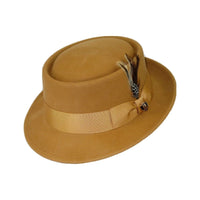 Mens Bruno Capelo Dress Hat Australian Wool Crushable Pork Pie Jazz PP103 Camel - J.Valintin Men's Wear Legend - 73764