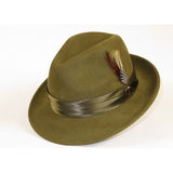 Mens Bruno Capelo Hat Australian Wool Crushable Fedora Giovani Olive Green UN111 - J.Valintin Men's Wear Legend - 73840