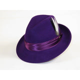 Mens Bruno Capelo Hat Australian Wool Crushable Fedora Giovani UN107 Purple - J.Valintin Men's Wear Legend - UN107 - Purple - S