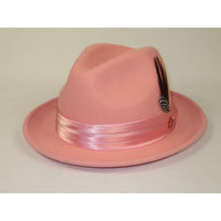 Mens Bruno Capelo Hat Australian Wool Crushable Fedora Giovani UN126 Pink - J.Valintin Men's Wear Legend - UN126 - Pink - S