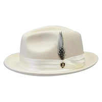 Mens Bruno Capelo Hat Australian Wool Soft Crushable Fedora Giovani Un132 Ivory - J.Valintin Men's Wear Legend - UN132 - Ivory - S