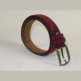 Mens Burgundy Genuine Suede Soft Leather Belt PIERO ROSSI Turkey # Burgundy - C - J.Valintin Men's Wear Legend - 97189