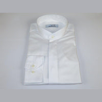 Mens CEREMONIA Pastor Shirt 100% Cotton Turkey Banded Collar #stn 13hyk White - J.Valintin Men's Wear Legend - 97110