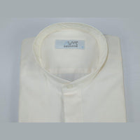 Mens CEREMONIA Pastor Shirt 100% Cotton Turkey Banded Collar #stn 17 hyk Ivory - J.Valintin Men's Wear Legend - 96994