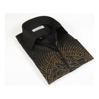 Mens CEREMONIA Shirt 100% Cotton Medusa Medallion Rhine Stones #stn 15 vrs black - J.Valintin Men's Wear Legend - 97080