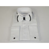 Mens CEREMONIA Tuxedo Formal Shirt 100% Cotton Turkey Slim Fit #stn 13 jkp White - J.Valintin Men's Wear Legend - 97090