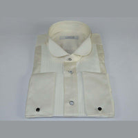 Mens CEREMONIA Tuxedo Formal Shirt 100% Cotton Turkey Slim Fit #stn 17 abt ivory - J.Valintin Men's Wear Legend - 97004