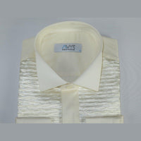 Mens CEREMONIA Tuxedo shiny Shirt 100% Cotton Turkey Slim Fit #stn 17 pta ivory - J.Valintin Men's Wear Legend - 96999