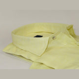 Men's Ciazzo Turkey 100% Linen Breathable Shirt Short Sleeves #Linen 22 Yellow - J.Valintin Men's Wear Legend - 101059