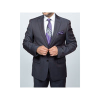 Mens DKNY 100% Wool Two Button Notch Lapel Slim fit Shark Texture 1364 Dark Gray - J.Valintin Men's Wear Legend - 18172