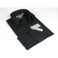 Men's Dress Shirt Christopher Lena 100% Cotton Wrinkle Free C507WS0R Black - J.Valintin Men's Wear Legend - 92388