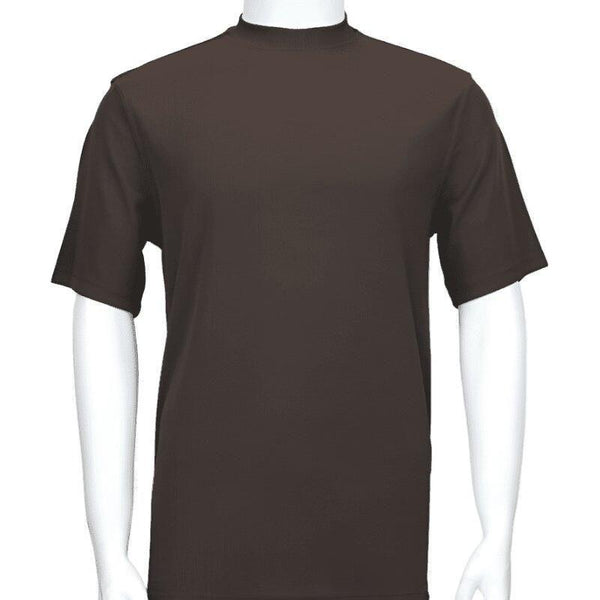 Mens Dressy T - Shirt Log - In Uomo Soft Crew Neck Corded Short Sleeves 218 Brown - J.Valintin Men's Wear Legend - 6378