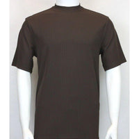 Mens Dressy T - Shirt Log - In Uomo Soft Crew Neck Corded Short Sleeves 218 Brown - J.Valintin Men's Wear Legend - 6378