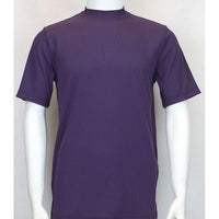 Mens Dressy T - Shirt Log - In Uomo Soft Crew Neck Corded Short Sleeves 218 Purple - J.Valintin Men's Wear Legend - 2243