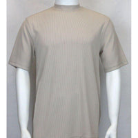 Mens Dressy T - Shirt Log - In Uomo Soft Crew Neck Corded Short Sleeves 218 Tan - J.Valintin Men's Wear Legend - 6386