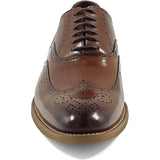 Mens Dunbar Stacy Adams Shoes Antiqued Leather Cognac Lace Up Wingtip 25064 - 221 - J.Valintin Men's Wear Legend - 25064_221_7_M