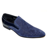 Men's European Leather Shoes Zota Formal Slip On Suede Checker HFD1 - B1 Navy - J.Valintin Men's Wear Legend - 12465