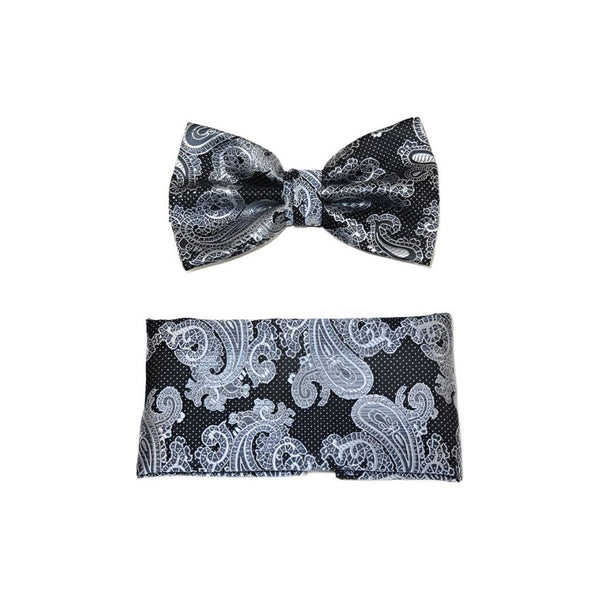 Men's Fancy Bow Tie/Hankie Set By J.Valintin Soft Microfiber Silky JVBT - 37 - J.Valintin Men's Wear Legend - JVBT - 37