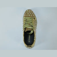 Mens Fancy Shoes By FIESSO AURELIO GARCIA, Spikes Rhine stones 2413 Gold - J.Valintin Men's Wear Legend - 95066