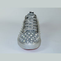 Mens Fancy Shoes By FIESSO AURELIO GARCIA, Spikes Rhine stones 2413 Silver - J.Valintin Men's Wear Legend - 95072