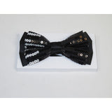 Mens Formal Bow Tie/Hankie Insomnia by Manzini Floral Sequins MZE140 White black - J.Valintin Men's Wear Legend - 71147