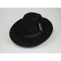 Mens Hat BRUNO CAPELO Australian Wool Wide Brim Fedora Melrose MR370 Black - J.Valintin Men's Wear Legend - MR370 - Black - S