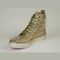 Mens High Top Shoes By FIESSO AURELIO GARCIA ,Spikes Rhine stones 2409 Gold - J.Valintin Men's Wear Legend - 95029