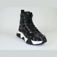 Mens High Top Shoes By FIESSO AURELIO GARCIA,Spikes Rhine stones 2412 Black - J.Valintin Men's Wear Legend - 95047