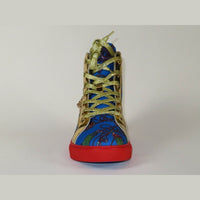 Mens High Top Shoes FIESSO by AURELIO GARCIA Chain Medusa Celebrity 2421 Blue - J.Valintin Men's Wear Legend - 95091